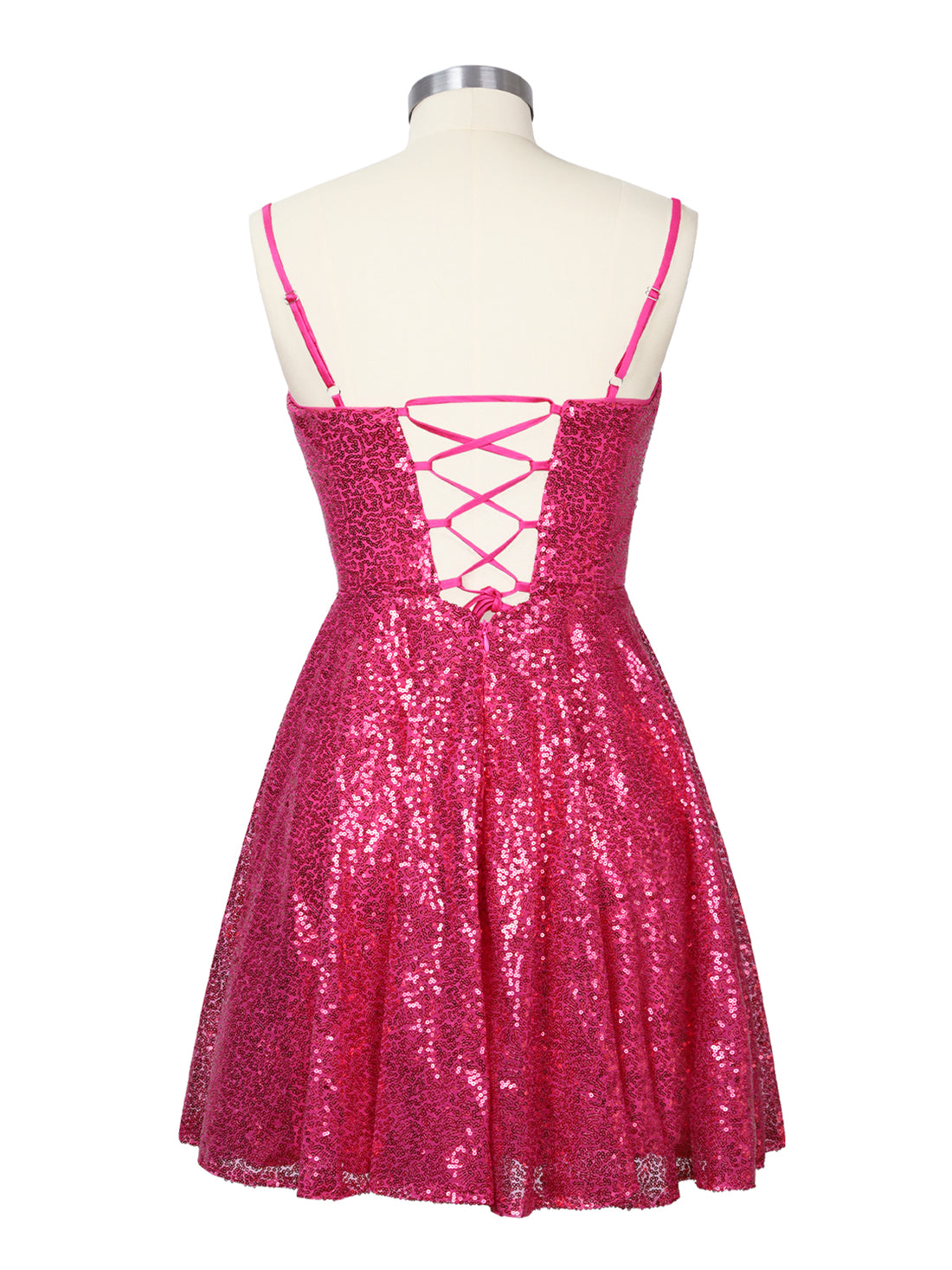 Sequin Scoop Neckline Mini Dress 