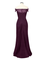 Off-Shoulder Chiffon Sheath Dress 