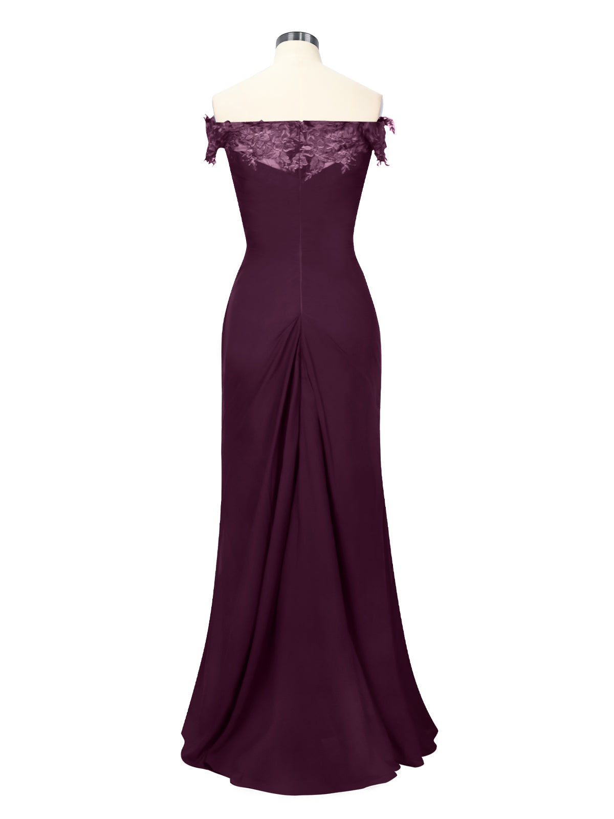 Off-Shoulder Chiffon Sheath Dress 