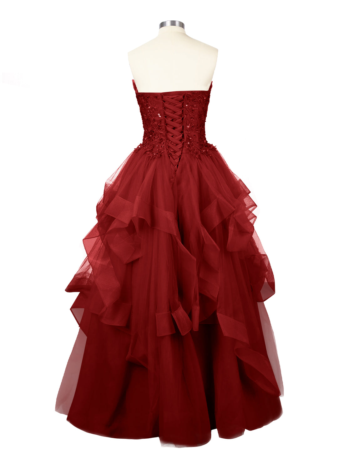 Tiered Strapless Prom Dress 