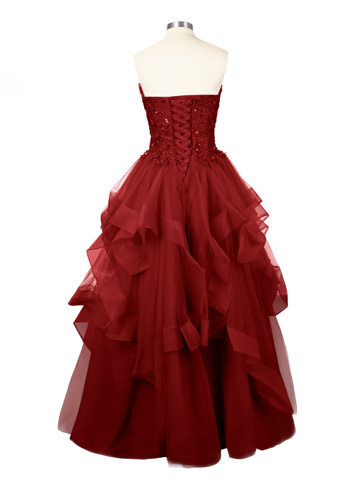 Tiered Strapless Prom Dress 