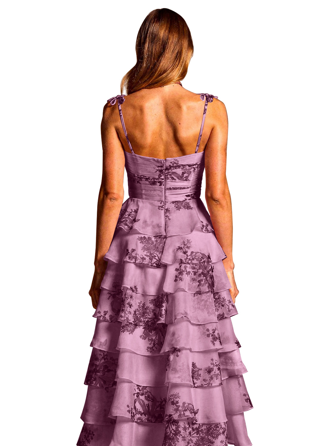 Floral Pattern High-low Dress 