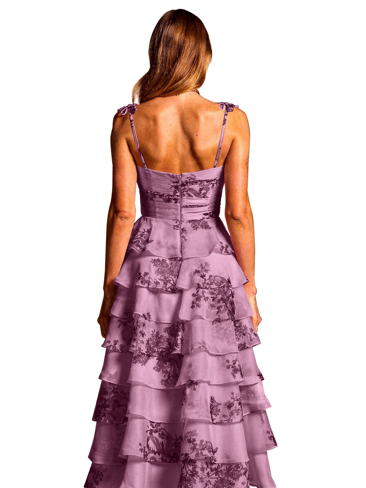 Floral Pattern High-low Dress 