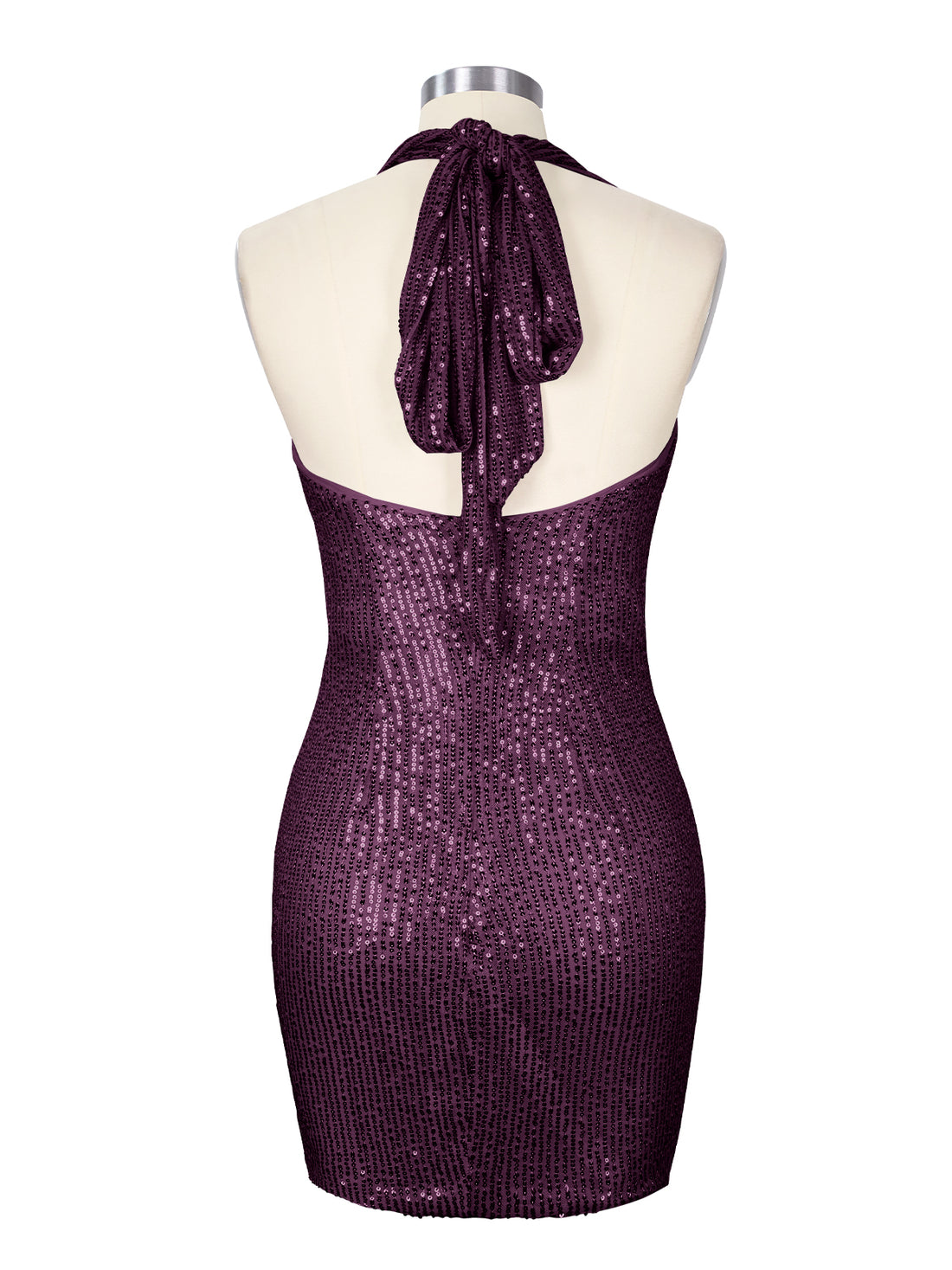 Halter Sequin Sheath Mini Dress 