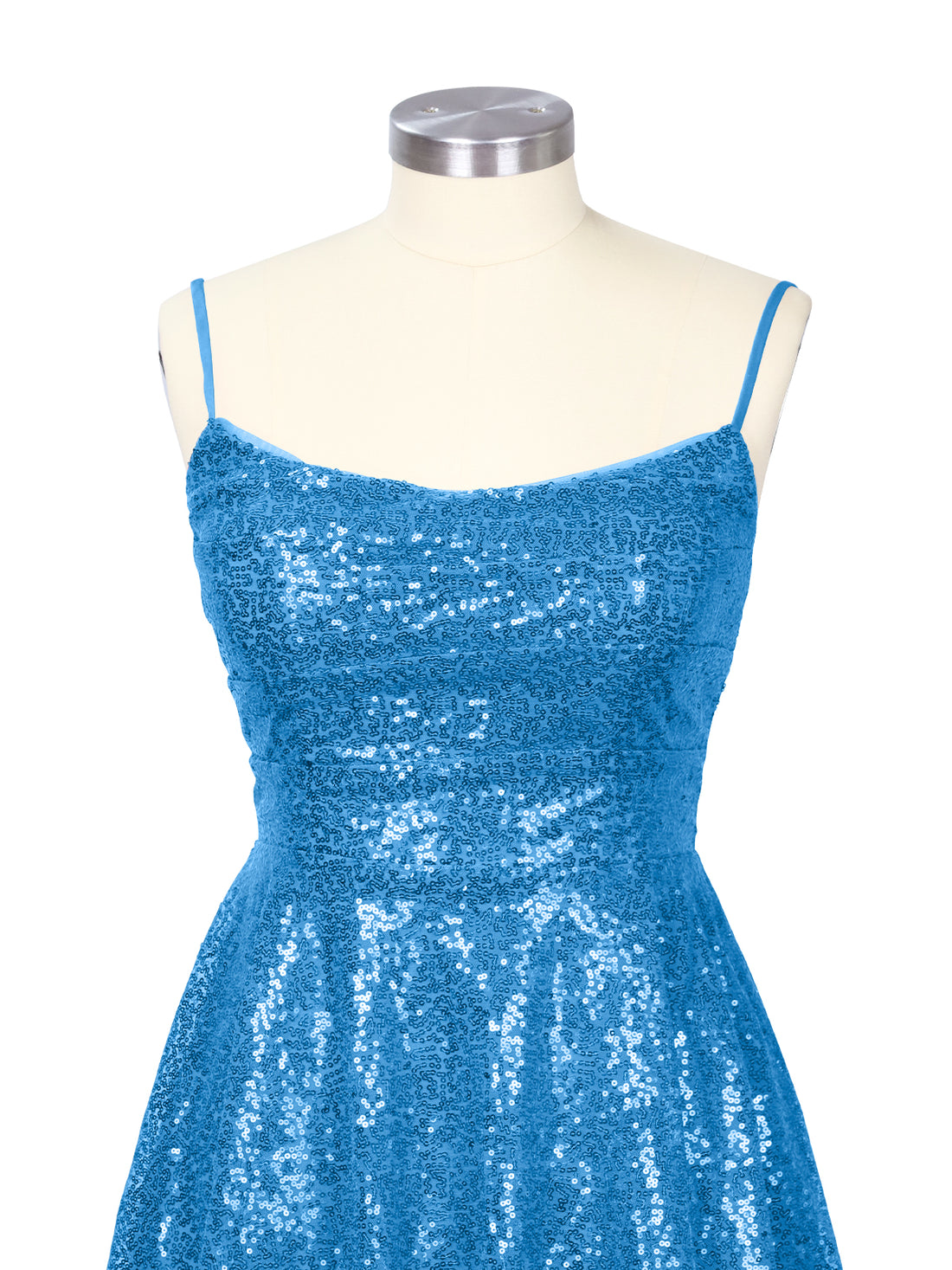 Sequin Scoop Neckline Mini Dress 