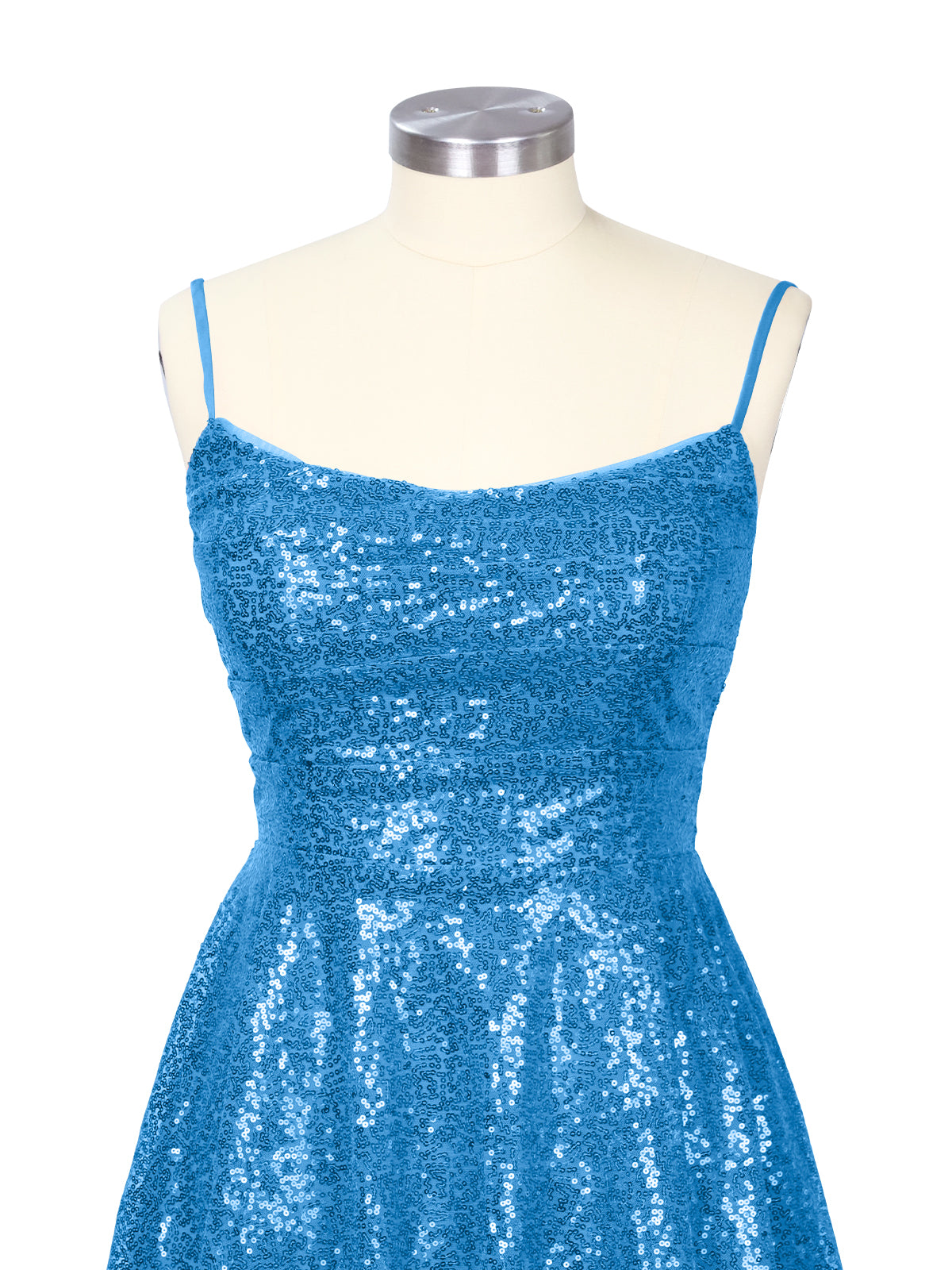 Sequin Scoop Neckline Mini Dress 