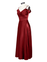 Silk-Like Pleated Prom Dress 