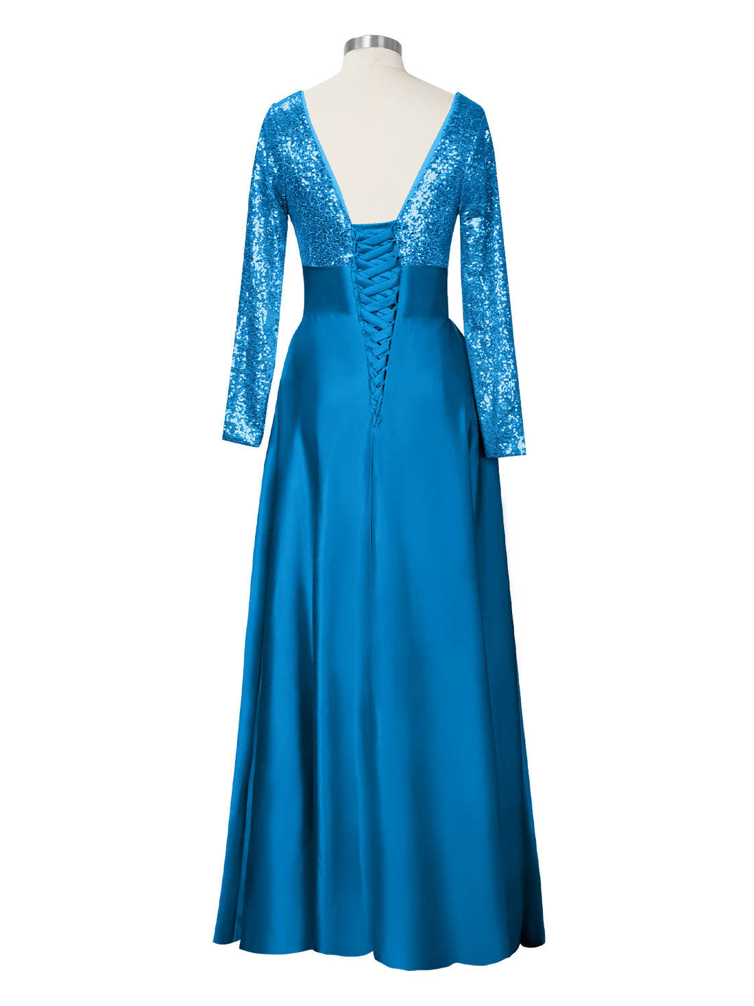 Long Sleeveless Sequin Prom Dress 