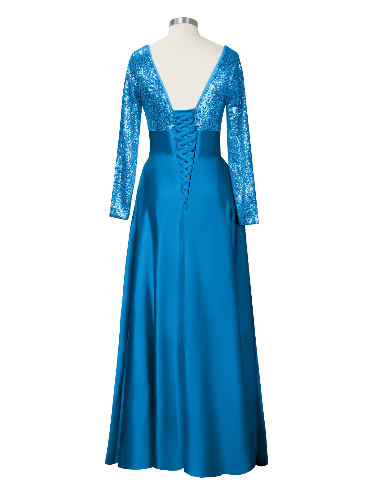 Long Sleeveless Sequin Prom Dress 