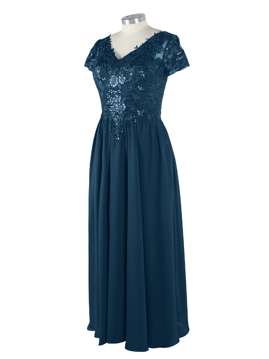 Short Sleeves Chiffon Dress 