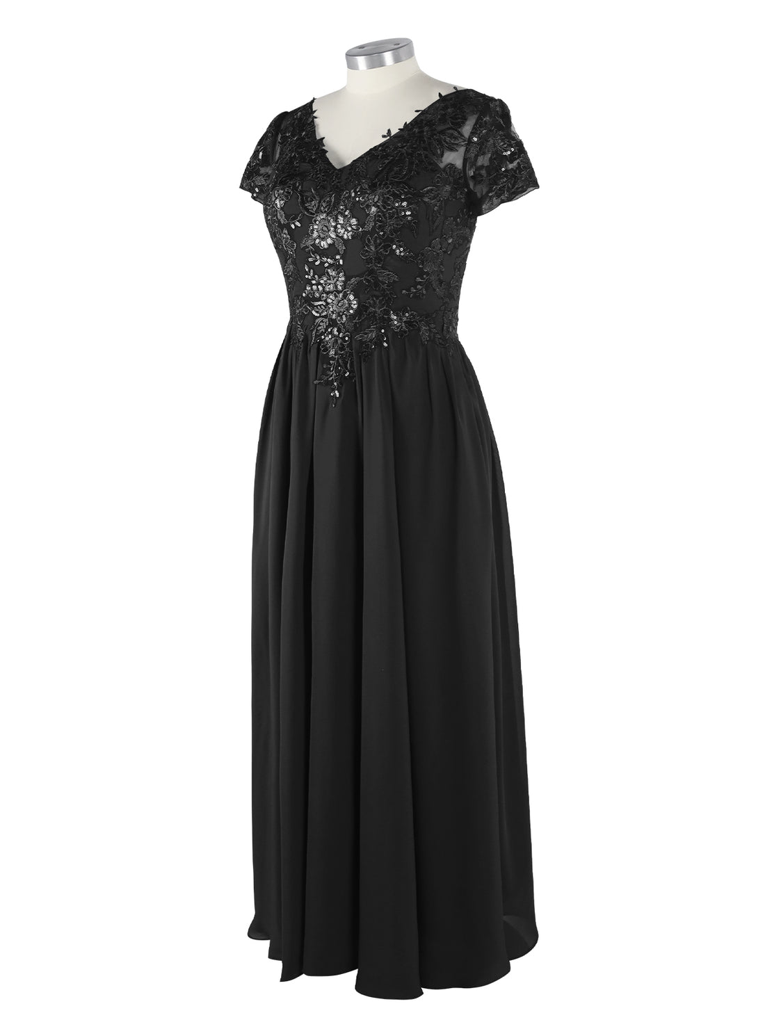Short Sleeves Chiffon Dress 