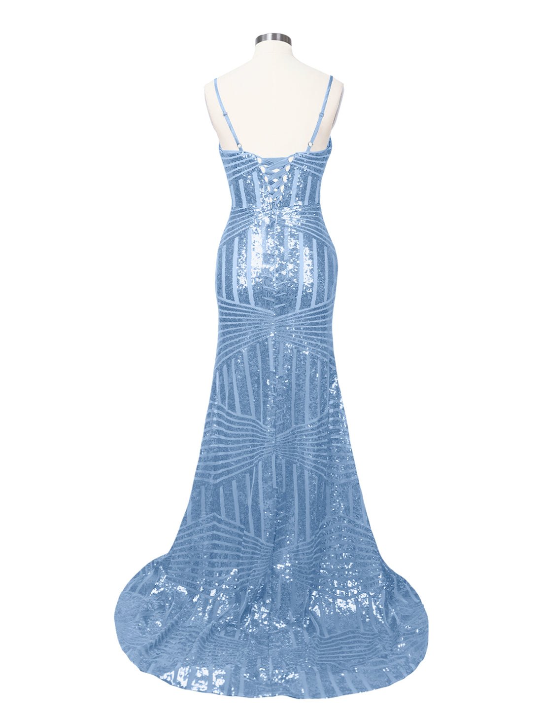 Geometric Sequin Prom Dress 