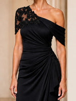 Stretch Crepe Mother of the Bride Dress with Beaded