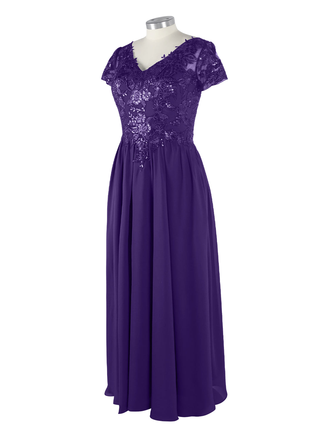 Short Sleeves Chiffon Dress 