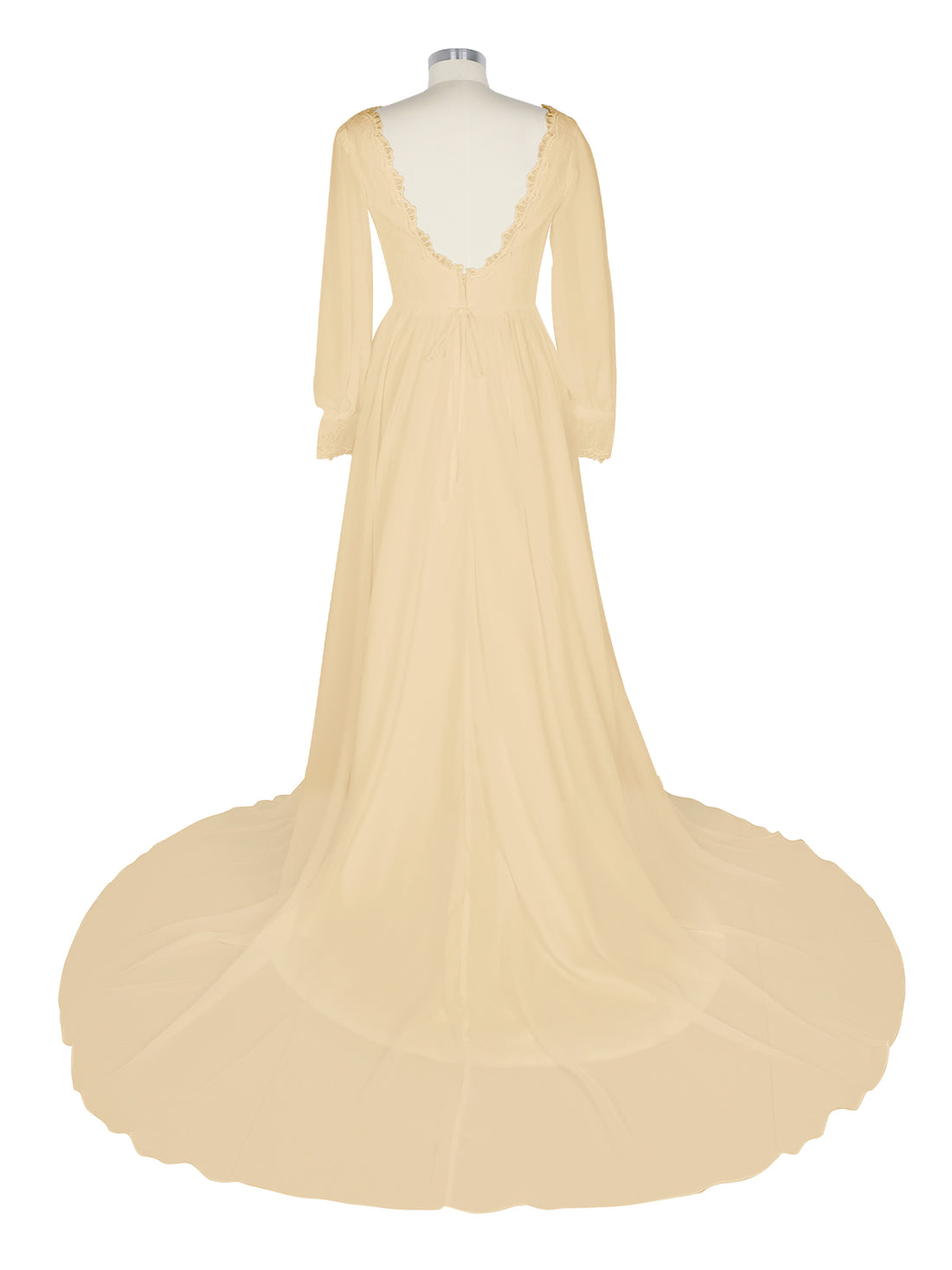 Lace V-Neck Slit Wedding Dress 