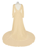 Lace V-Neck Slit Wedding Dress 