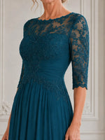 A-Line Mother of the Bride Dress with Pleated Details