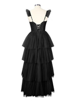 Ruffled Strap Tiered Tulle Bridesmaid Dress 