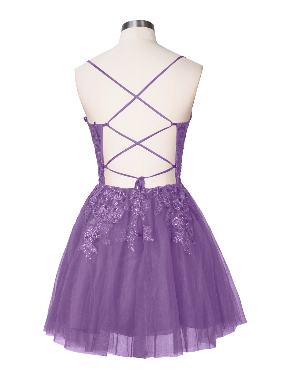 Applique Soft Tulle Mini Dress 