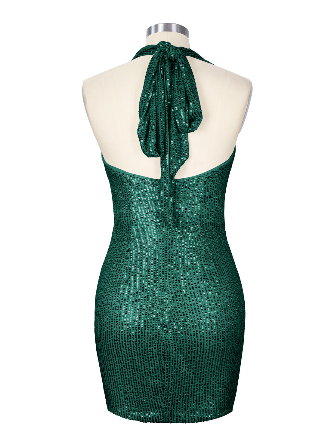 Halter Sequin Sheath Mini Dress 