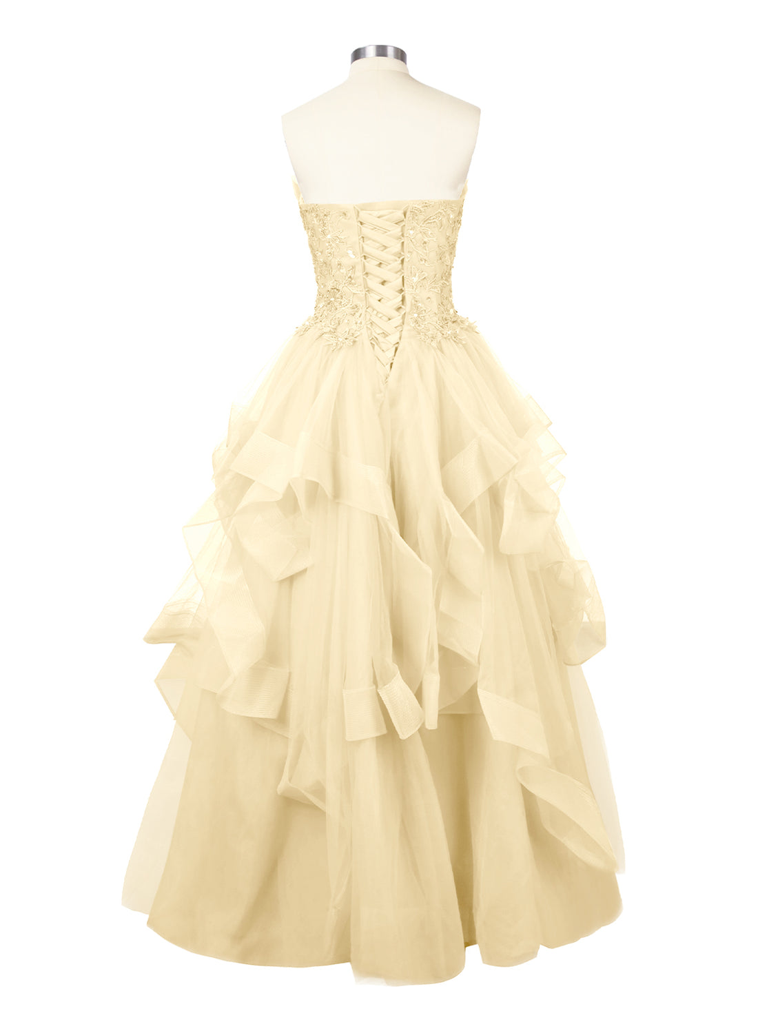 Tiered Strapless Prom Dress 