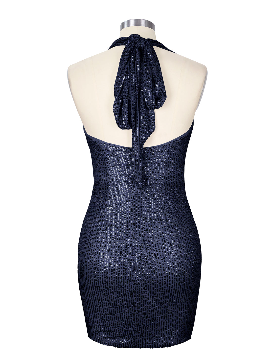 Halter Sequin Sheath Mini Dress 