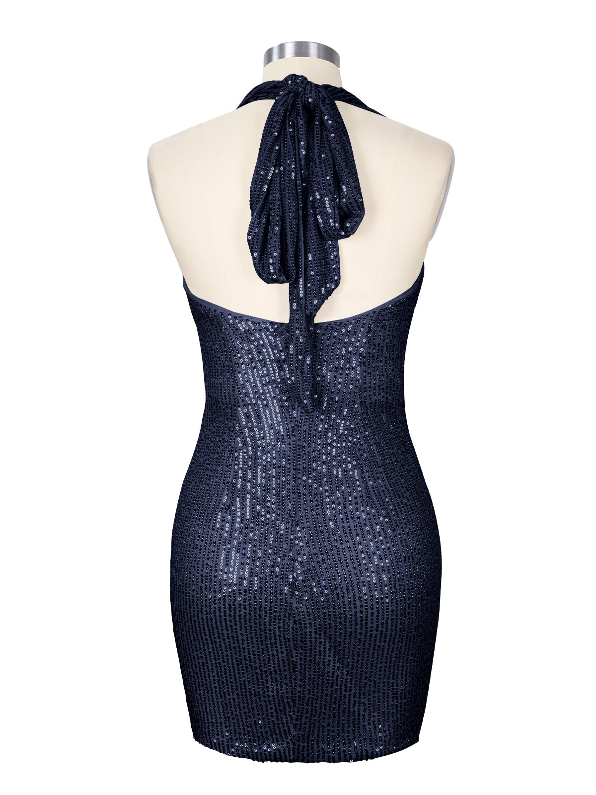 Halter Sequin Sheath Mini Dress 