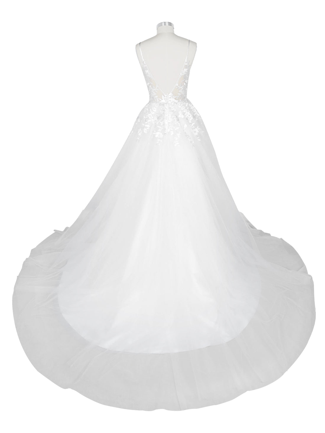 Illusion Spaghetti Straps Wedding Dress 