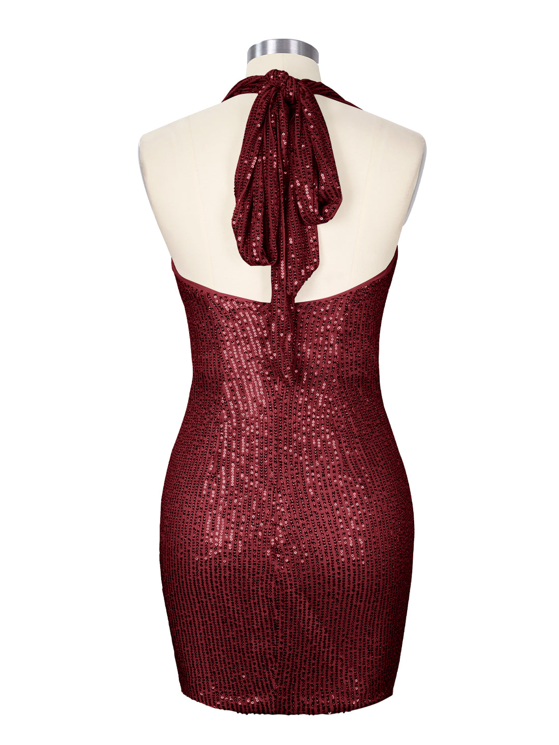Halter Sequin Sheath Mini Dress 