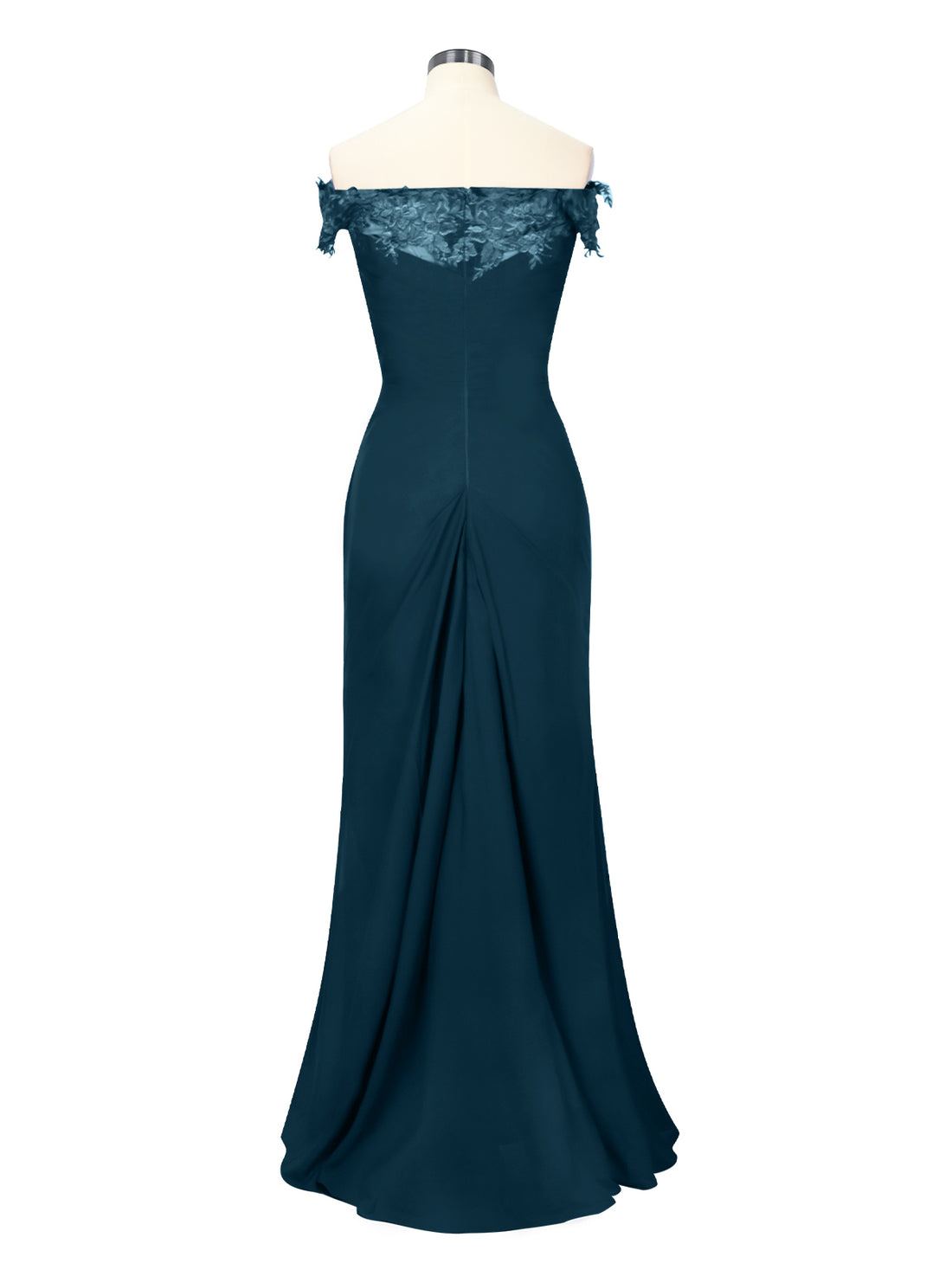 Off-Shoulder Chiffon Sheath Dress 