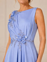 A Line Mother of the Bride Dress with 3D Flowers