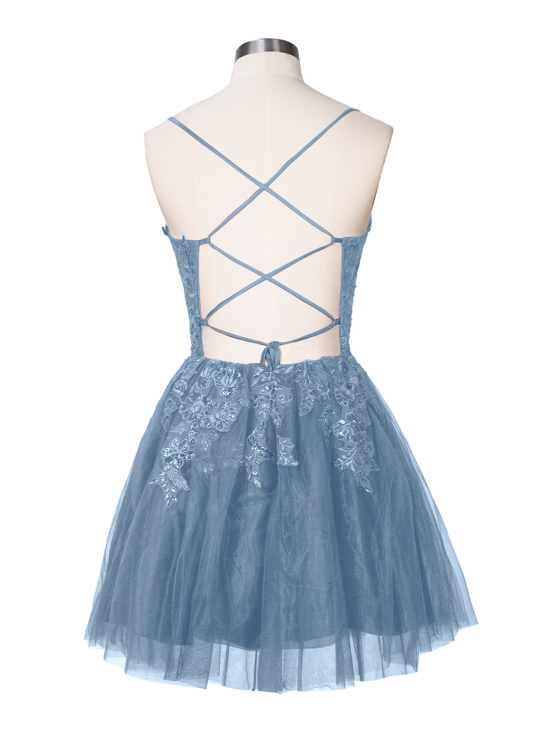 Applique Soft Tulle Mini Dress 