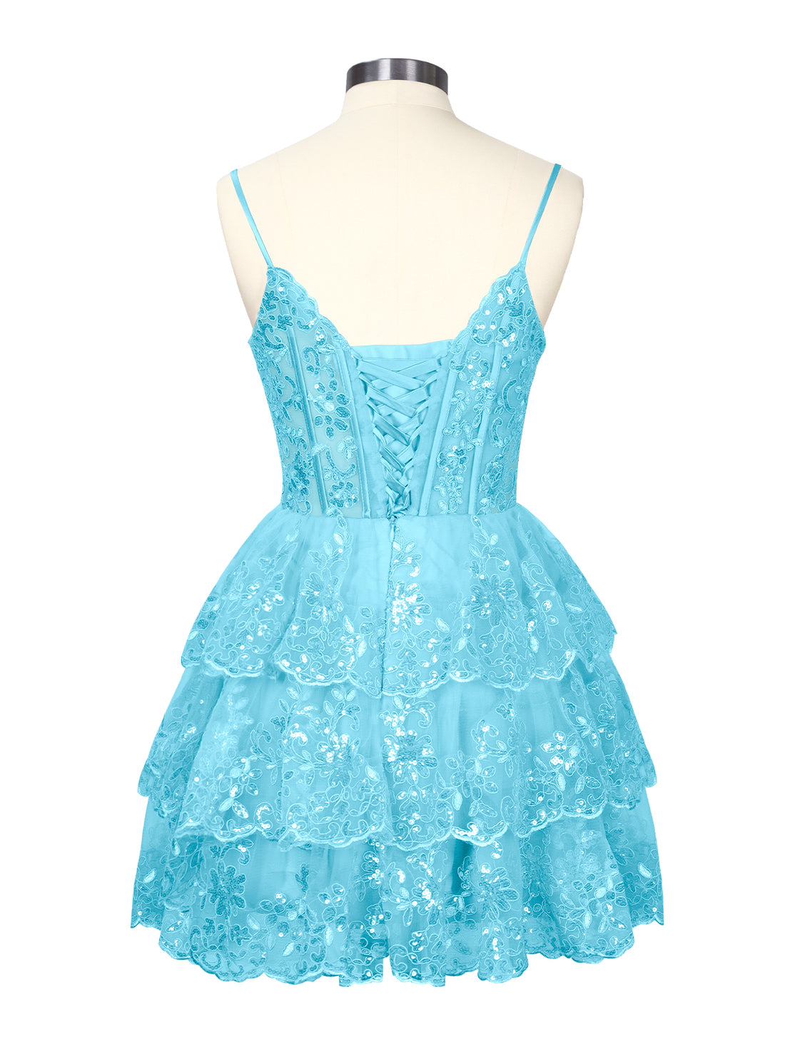 Sequin Appliques Mini Dress 
