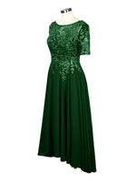 Applique Half Sleeves Chiffon Dress 