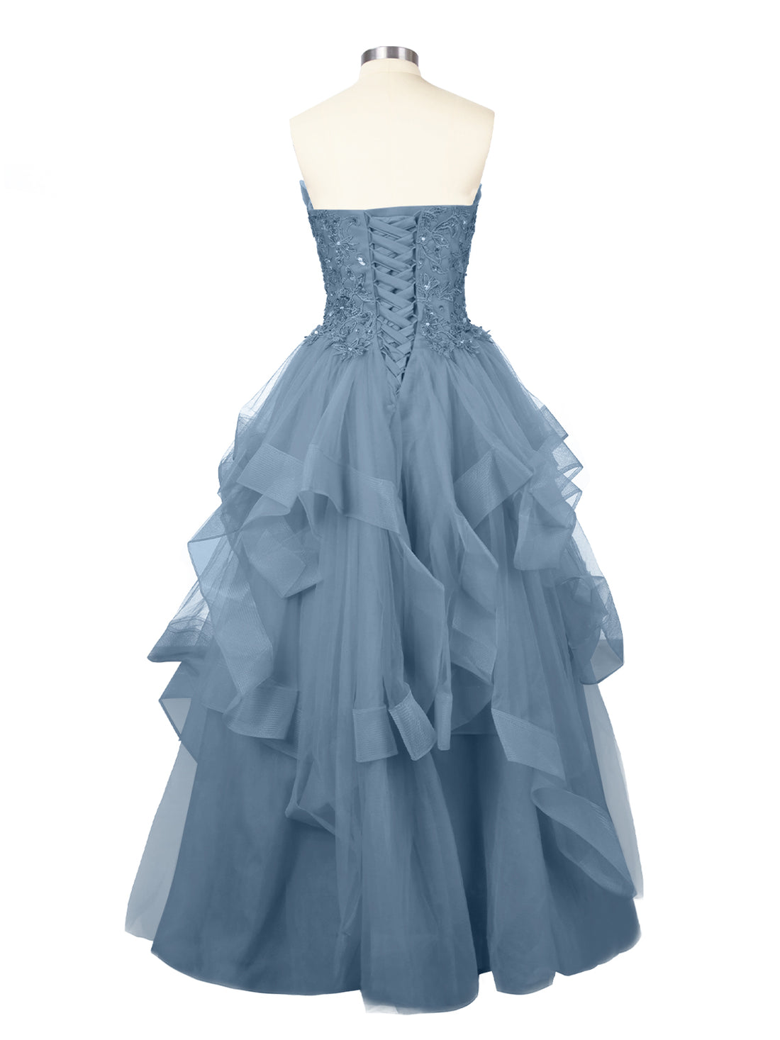 Tiered Strapless Prom Dress 