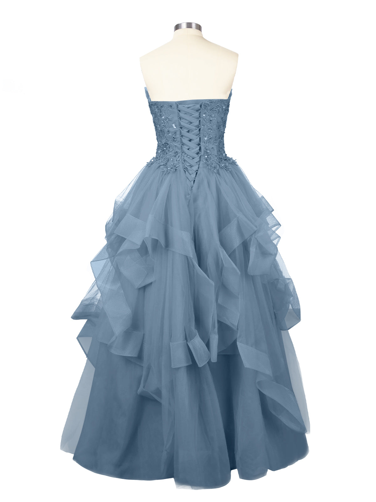 Tiered Strapless Prom Dress 