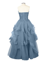 Tiered Strapless Prom Dress 