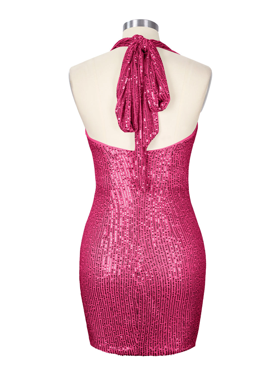 Halter Sequin Sheath Mini Dress 