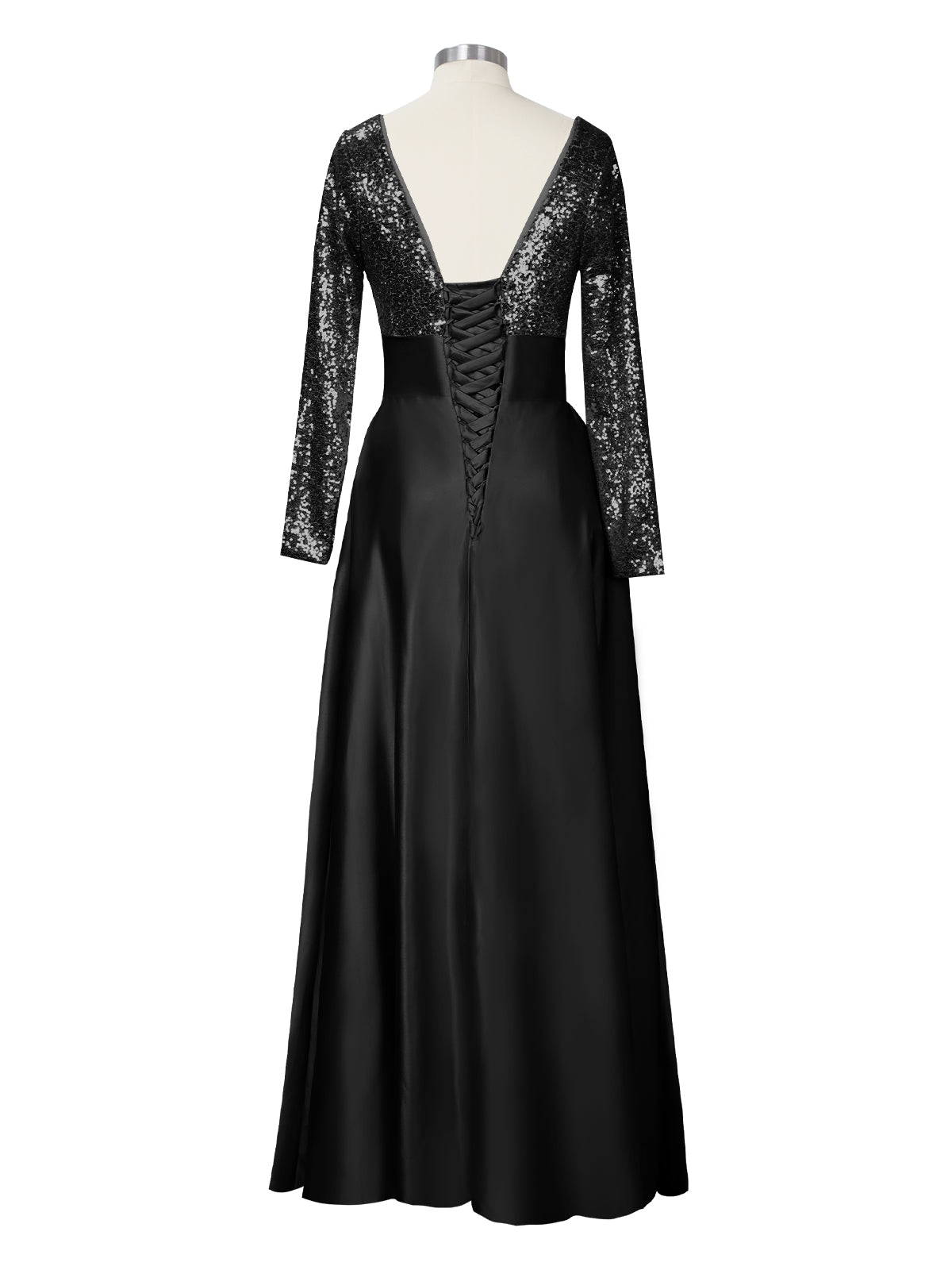 Long Sleeveless Sequin Prom Dress 