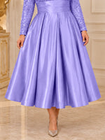 Sequined Mother Dress with Pockets-Plus Size