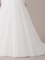 V-Neck Wedding Dress with Long Sleeves