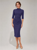 Sheath Mother of the Bride Dress with Mock Neckline 