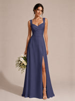 Sweetheart Neckline Bridesmaid Dress with Wide Straps