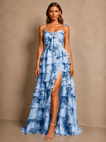 Floral Pattern High-low Dress 