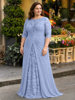 Lace Mother of the Bride Dress with Applique-Plus Size 