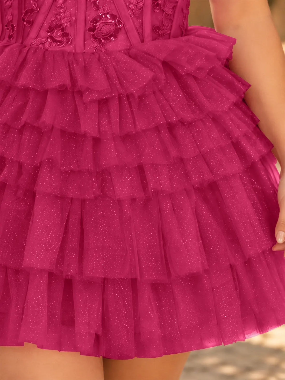 Sparkle Sweetheart Mini Gown Dress-Plus Size