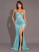 Silk-like Prom Dress with Sweetheart Neckline 
