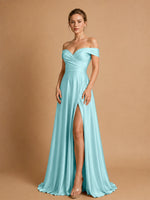 A-line Prom Dress with High Slit 