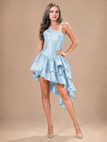 Asymmetric Homecoming Dress with One-Shoulder Neckline 