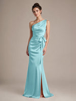 One-Shoulder Bridesmaid Dress with Sash